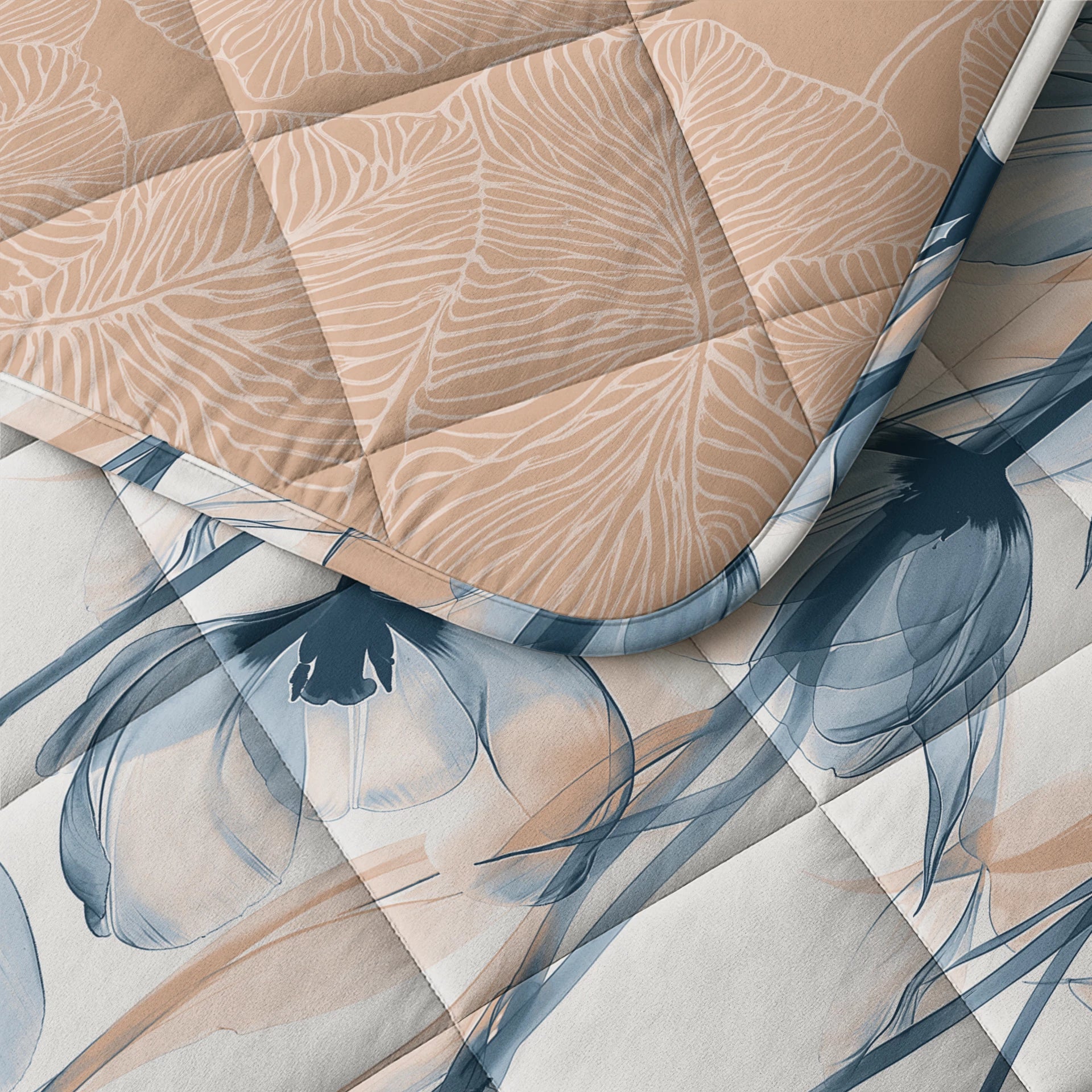 Sleeptime Lazy dekbed zonder overtrek Glass Flower incl. kussensloop - Blauw