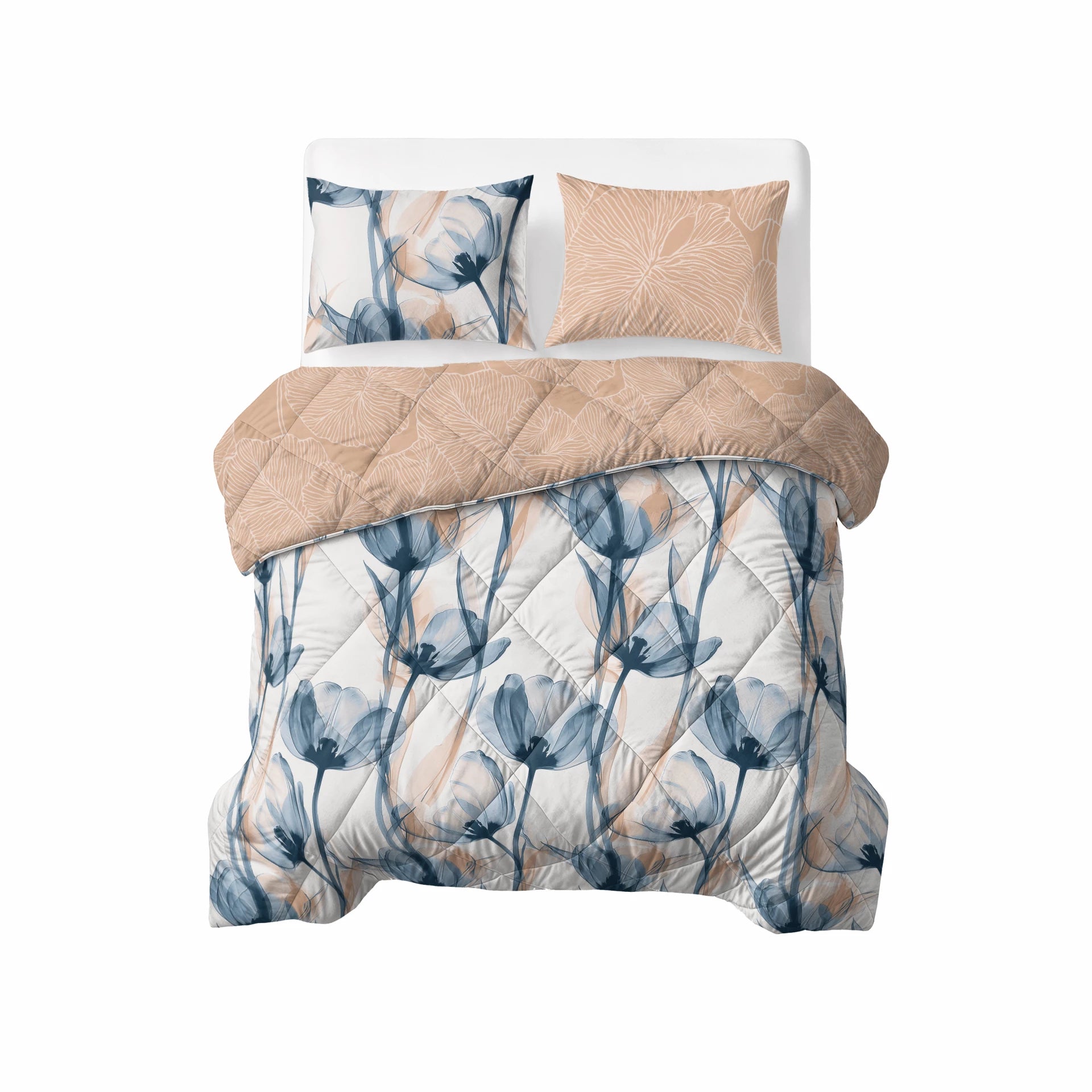 Sleeptime Lazy dekbed zonder overtrek Glass Flower incl. kussensloop - Blauw
