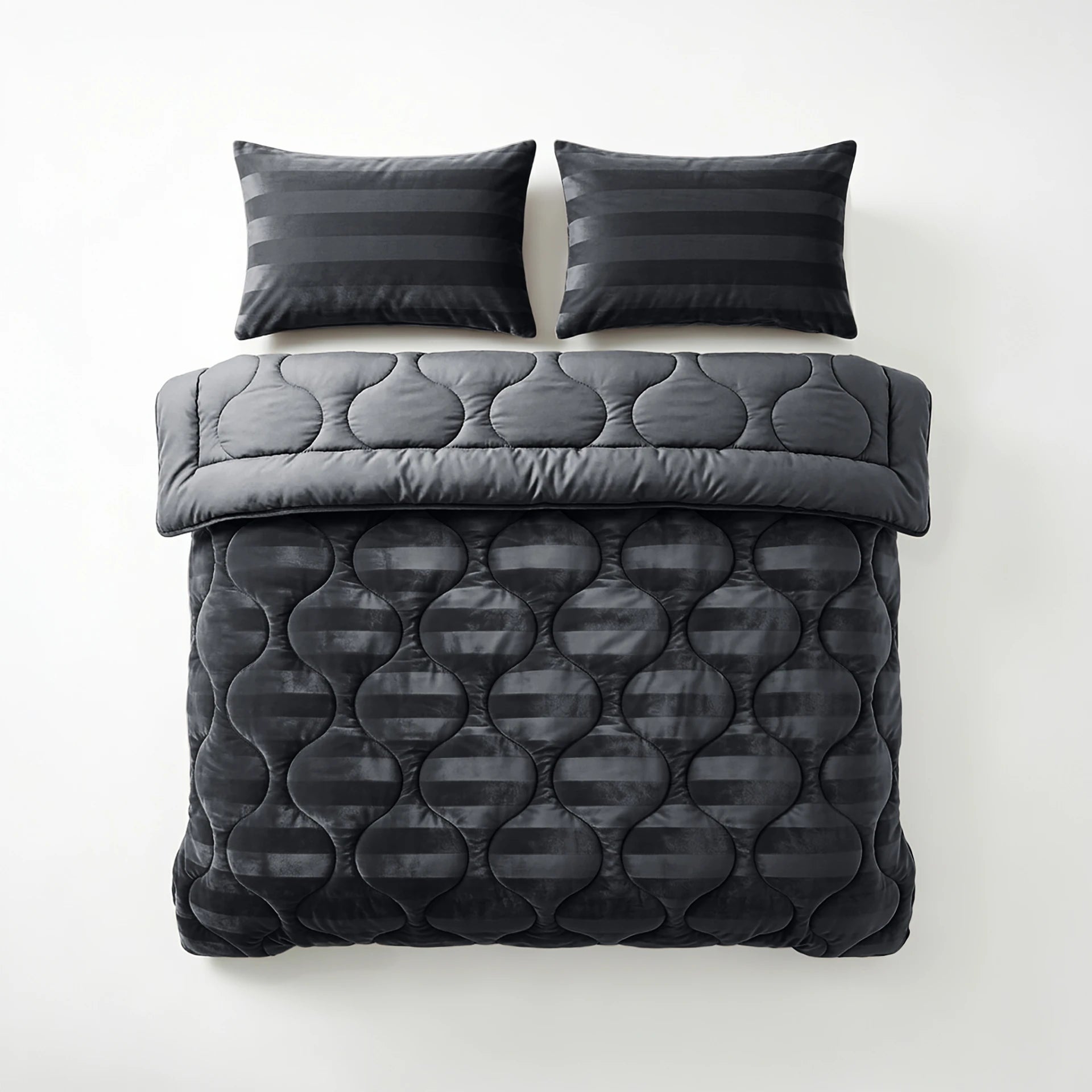 Sleeptime Lazy dekbed zonder overtrek Hotel Velvet excl. kussensloop - Antraciet - bovenaanzicht