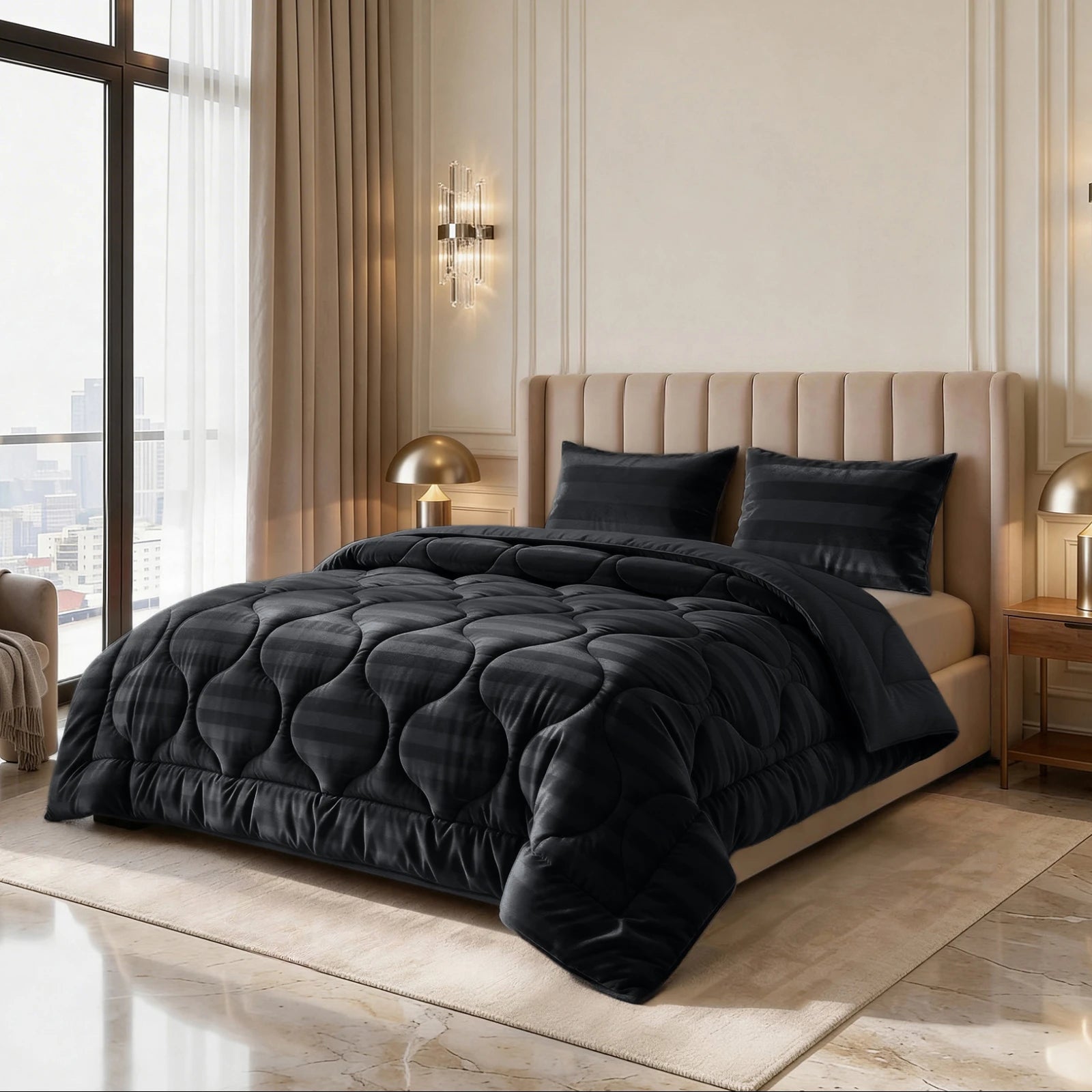 Sleeptime Lazy dekbed zonder overtrek Hotel Velvet excl. kussensloop - Antraciet - zijaanzicht