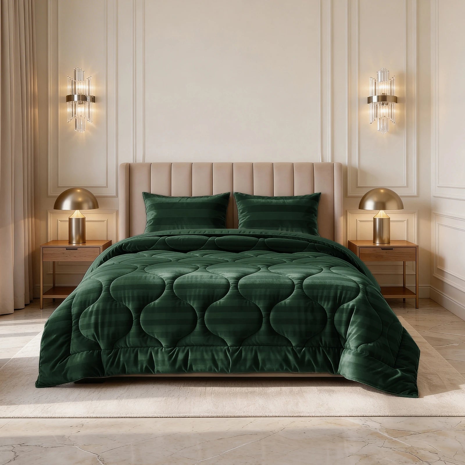 Sleeptime Lazy dekbed zonder overtrek Hotel Velvet excl. kussensloop - Donker Groen