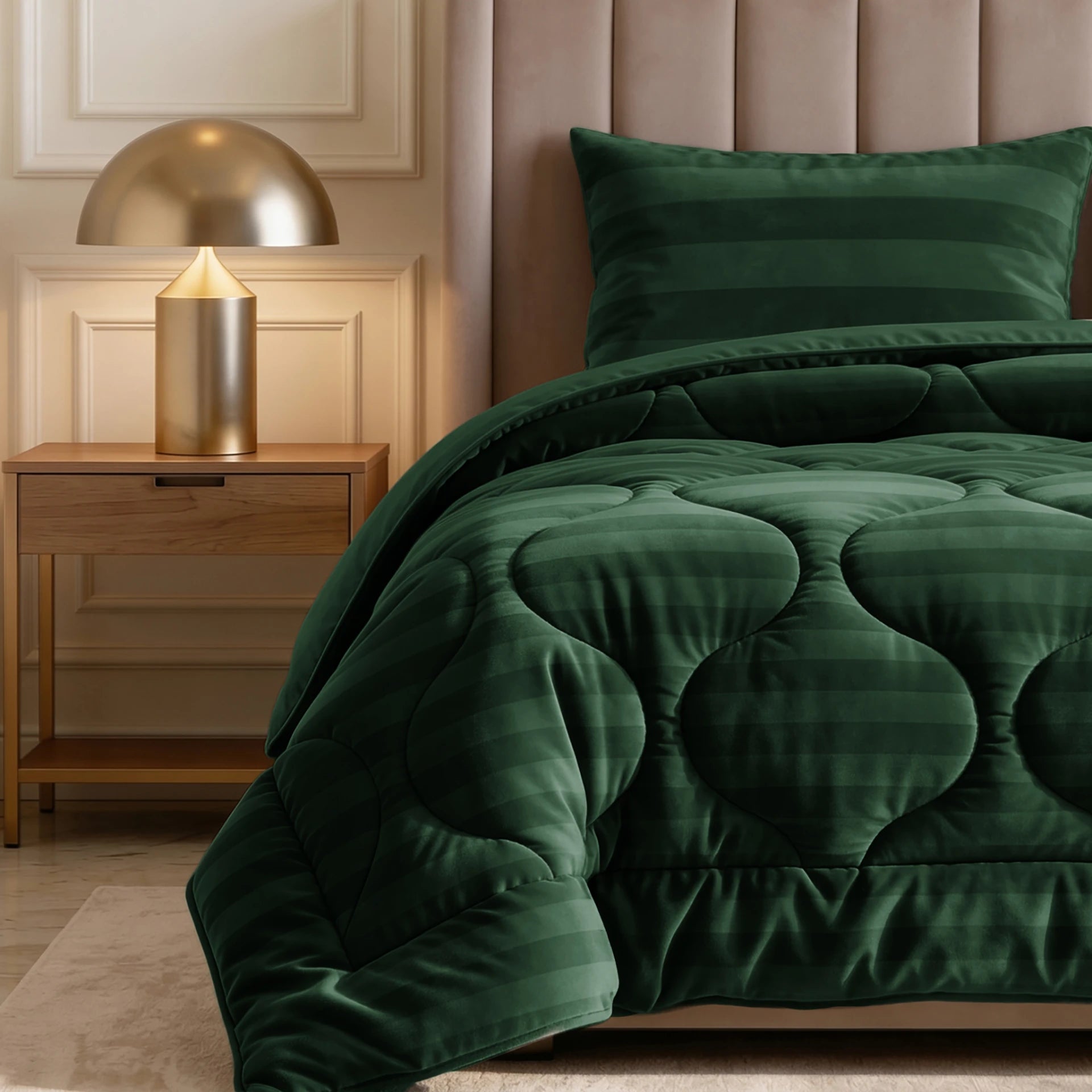 Sleeptime Lazy dekbed zonder overtrek Hotel Velvet excl. kussensloop - Donker Groen