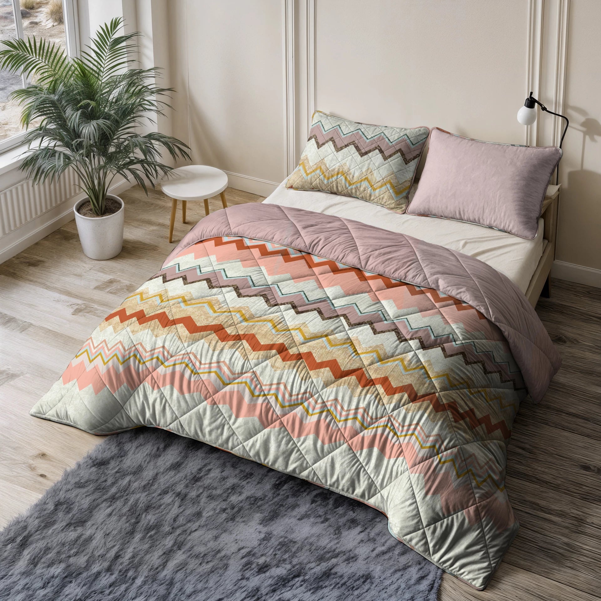 Sleeptime Lazy dekbed zonder overtrek Lizzy incl. kussensloop - Beige/Roze