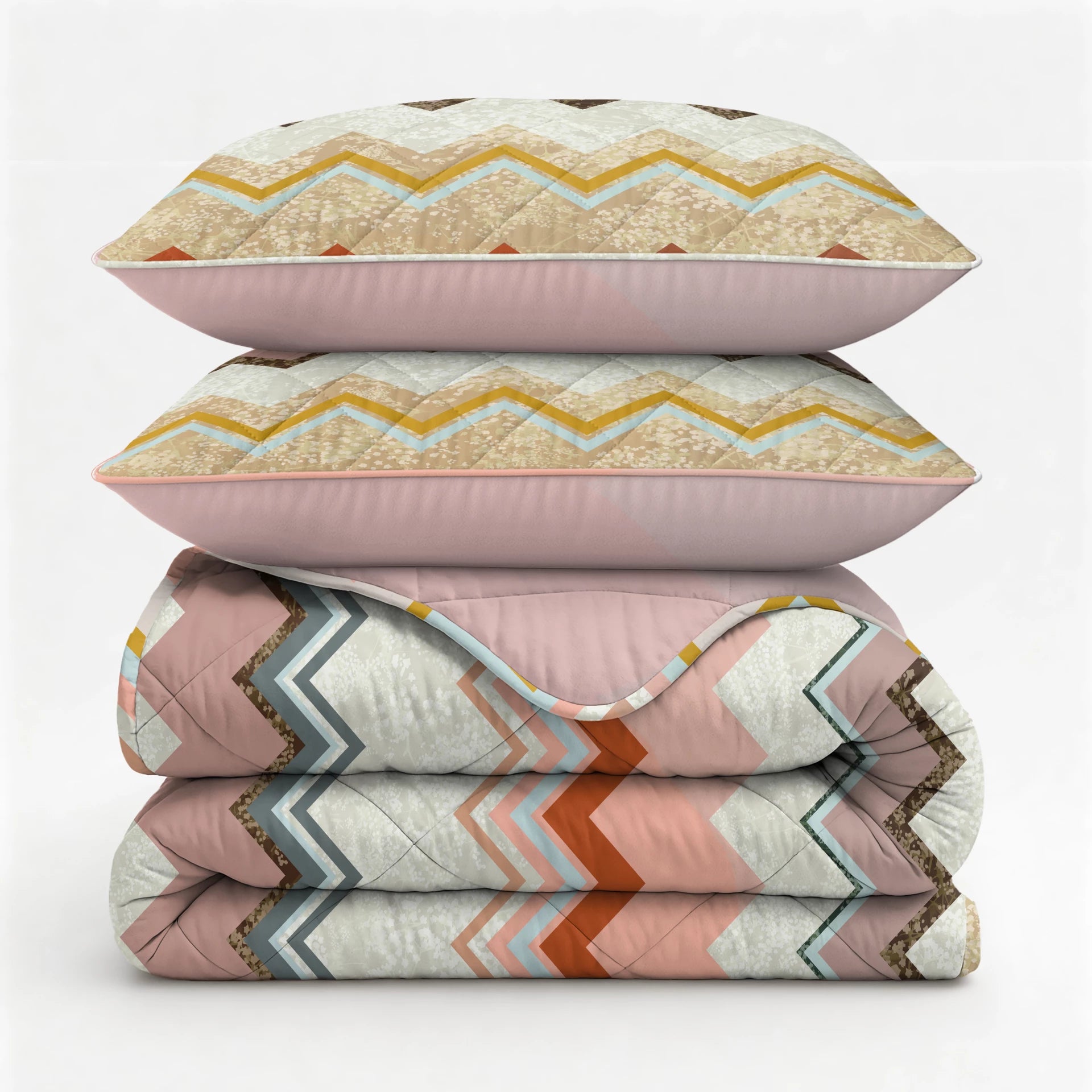 Sleeptime Lazy dekbed zonder overtrek Lizzy incl. kussensloop - Beige/Roze