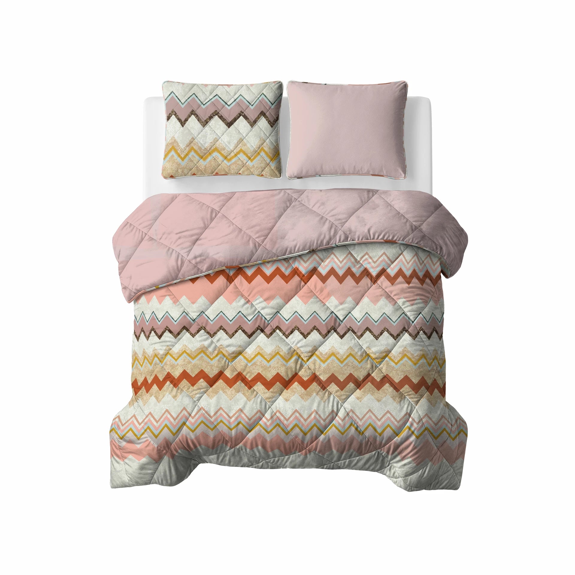 Sleeptime Lazy dekbed zonder overtrek Lizzy incl. kussensloop - Beige/Roze