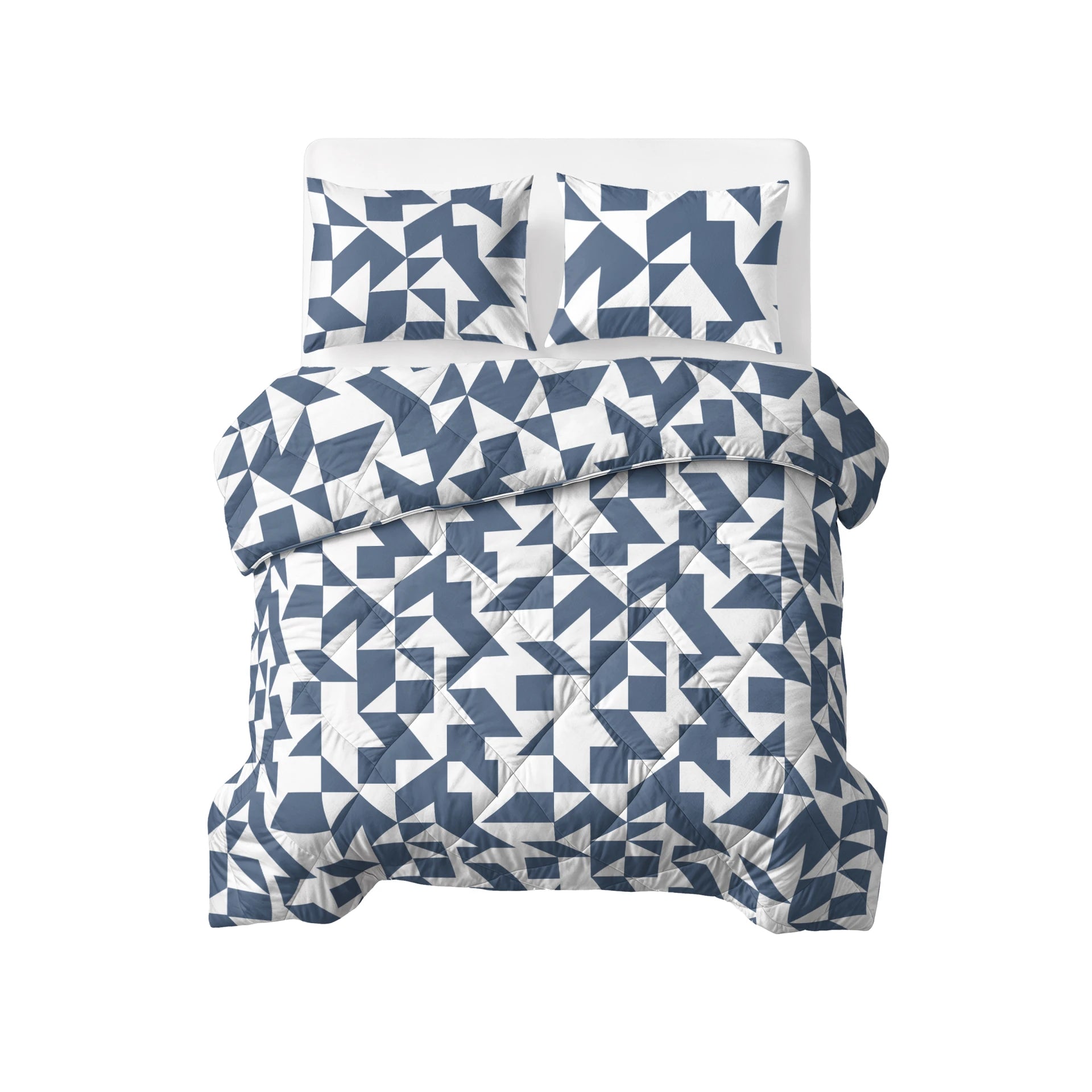 Sleeptime Lazy dekbed zonder overtrek Mado incl. kussensloop - Wit/blauw - boven