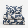 Sleeptime Lazy dekbed zonder overtrek Mado incl. kussensloop - Wit/blauw - opgevouwen met kussen