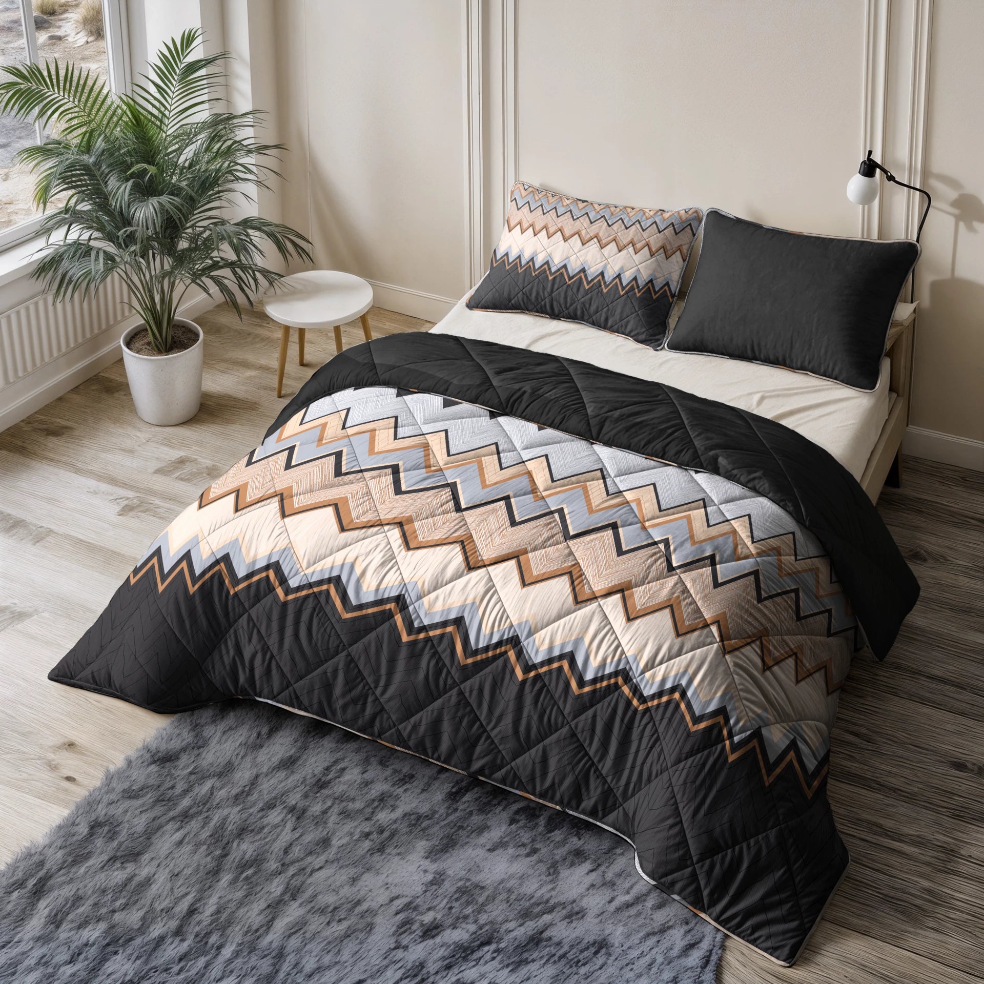 Sleeptime Lazy dekbed zonder overtrek Mikas incl. kussensloop - Blauw/Zand