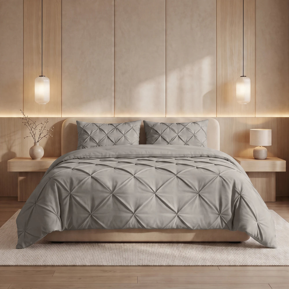 Sleeptime Lazy dekbed zonder overtrek Pintuck - Excl. kussensloop - Grijs - kameraanzicht