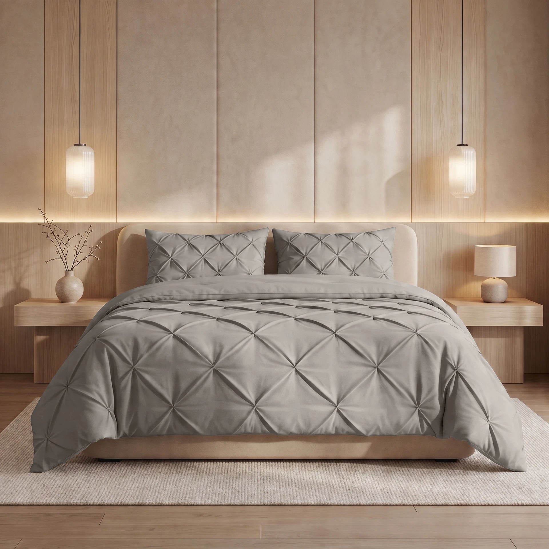 Sleeptime Lazy dekbed zonder overtrek Pintuck - Excl. kussensloop - Grijs - kameraanzicht