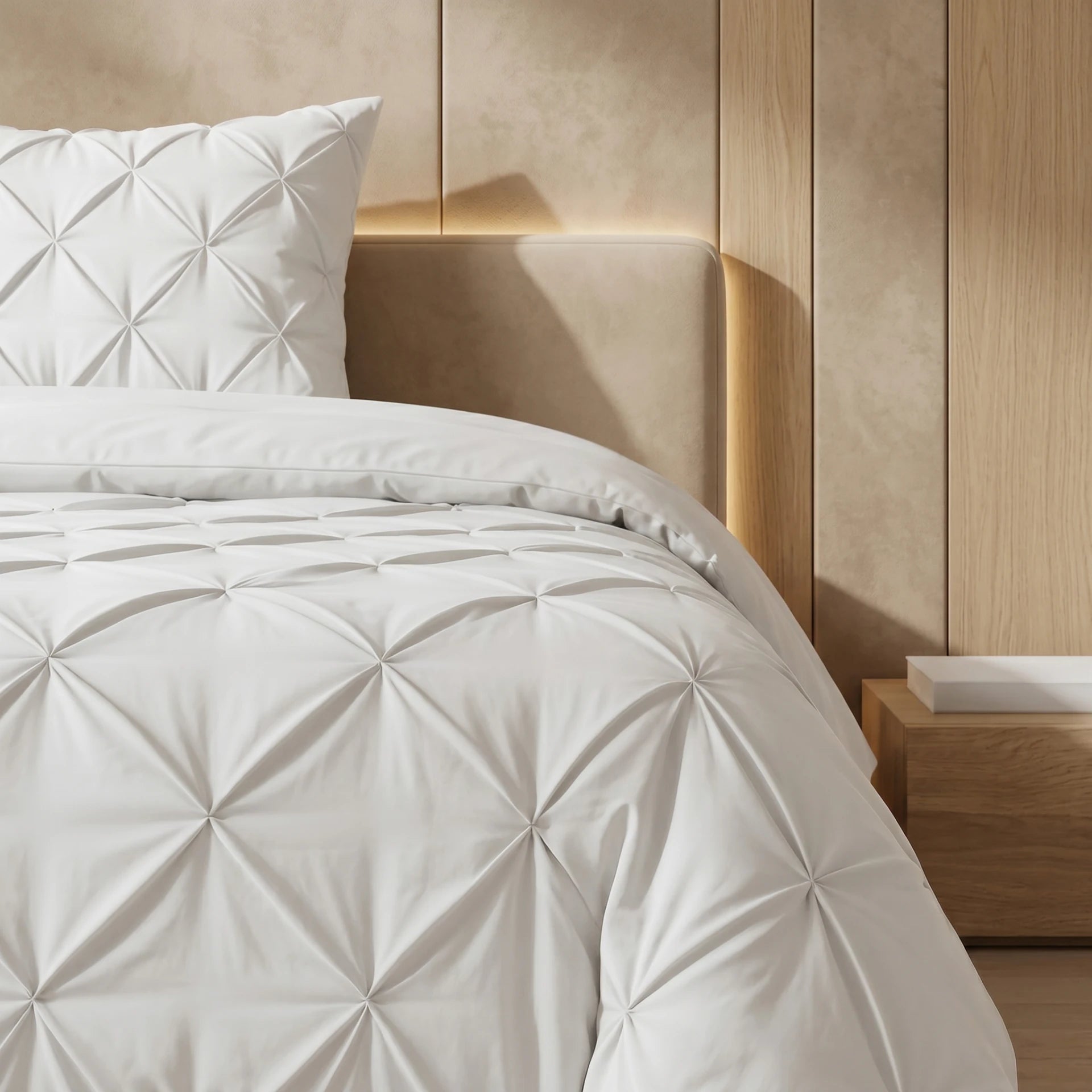 Sleeptime Lazy dekbed zonder overtrek Pintuck - Excl. kussensloop - Off White - voorzijde