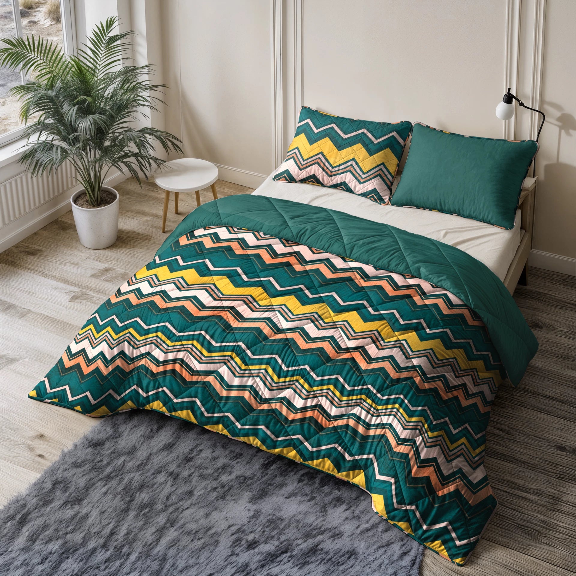 Sleeptime Lazy dekbed zonder overtrek Scala incl. kussensloop - Donkergroen