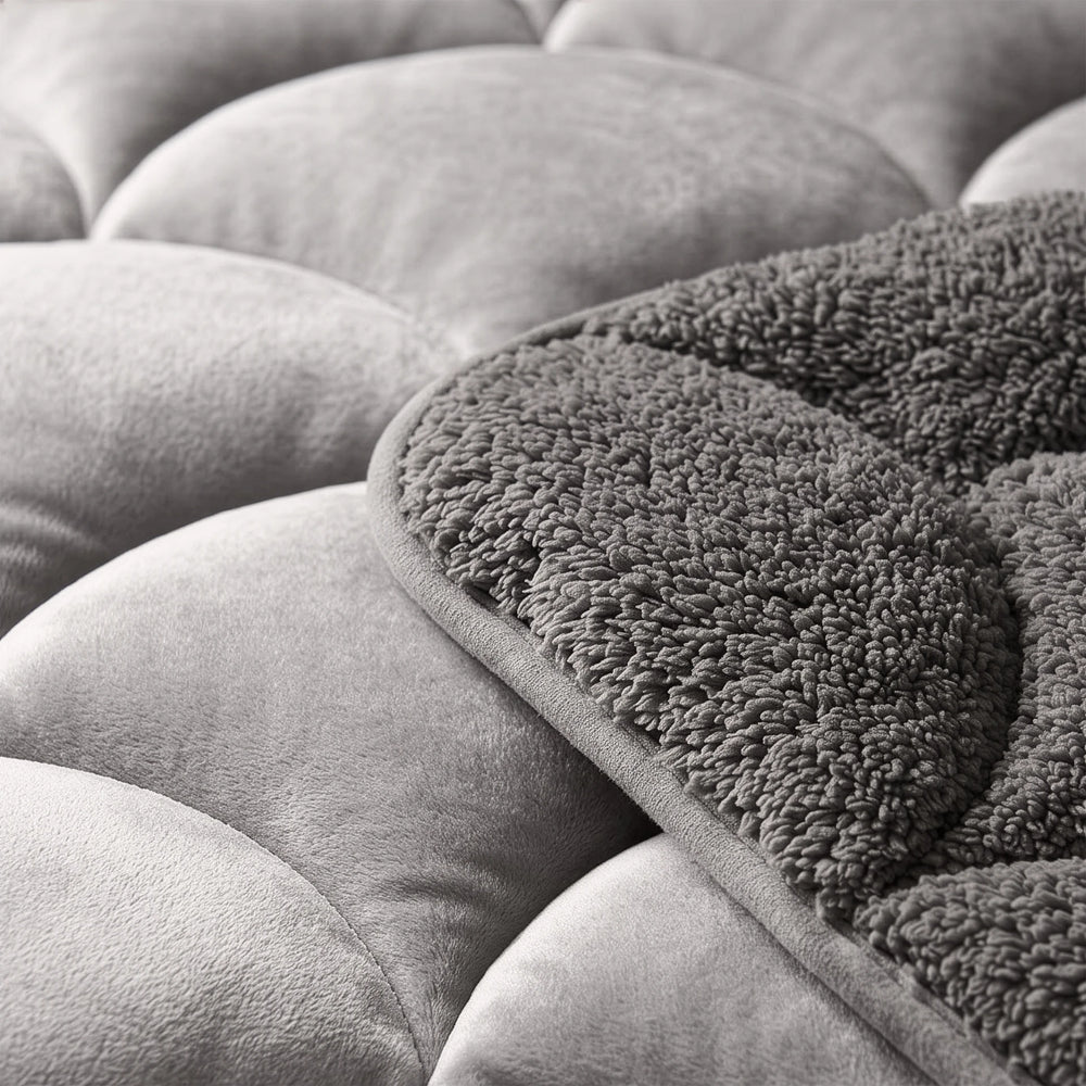 Sleeptime Lazy dekbed zonder overtrek Teddy/Velvet incl. kussensloop - Taupe/Grijs