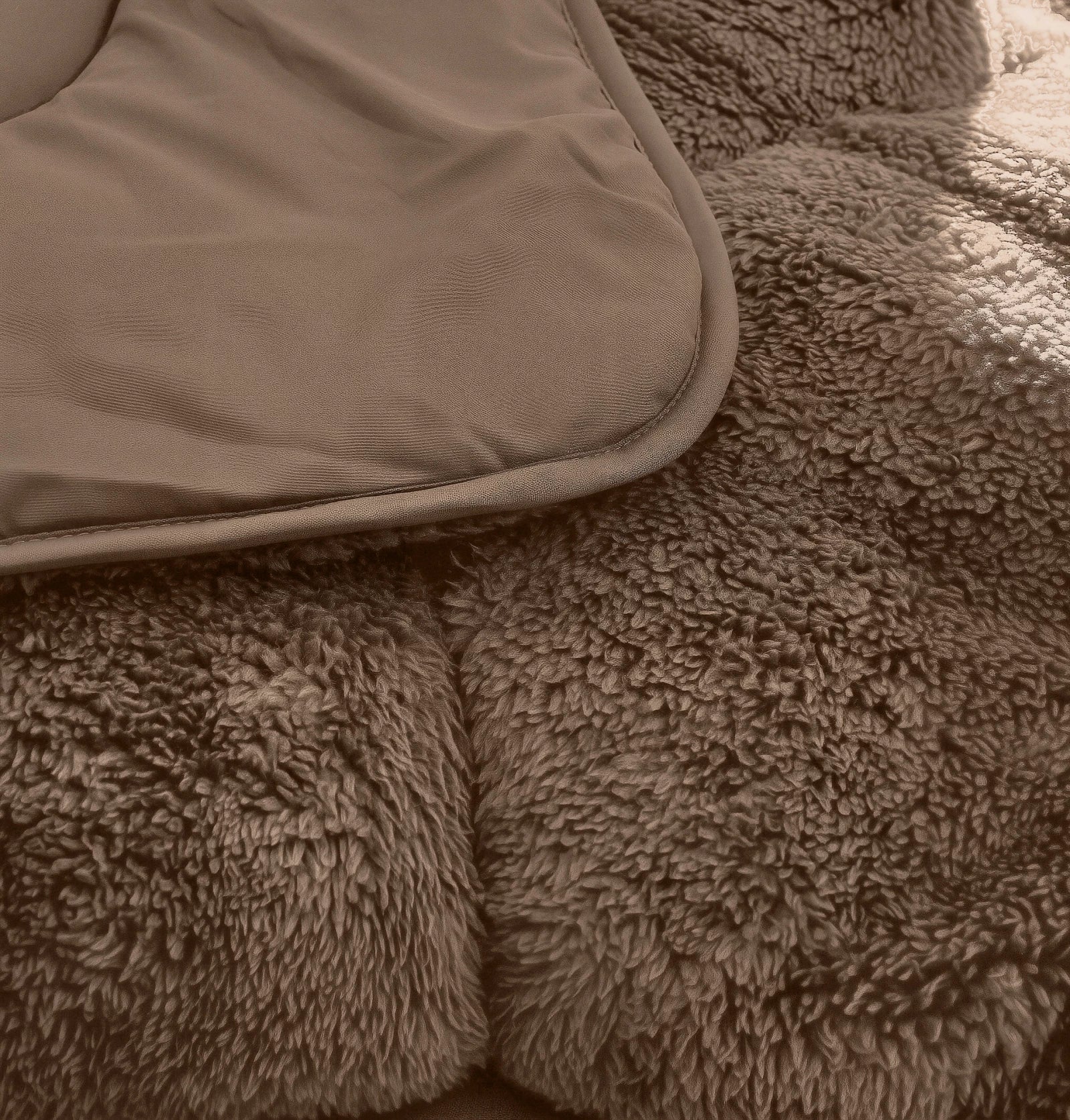 Sleeptime Lazy dekbed zonder overtrek Teddy incl. kussensloop - Bruin - closeup