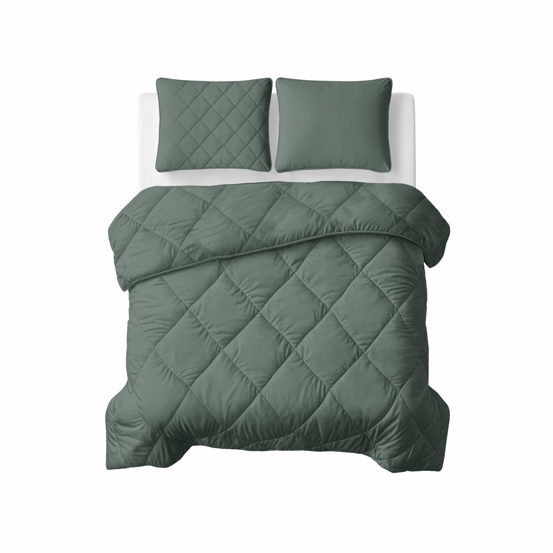 Lazy dekbed zonder overtrek inclusief kussensloop - Groen