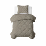 Lazy dekbed zonder overtrek inclusief kussensloop - Taupe/grijs