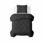 Lazy dekbed zonder overtrek inclusief kussensloop - Zwart