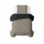Lazy dekbed zonder overtrek inclusief kussensloop - Zwart/Taupe