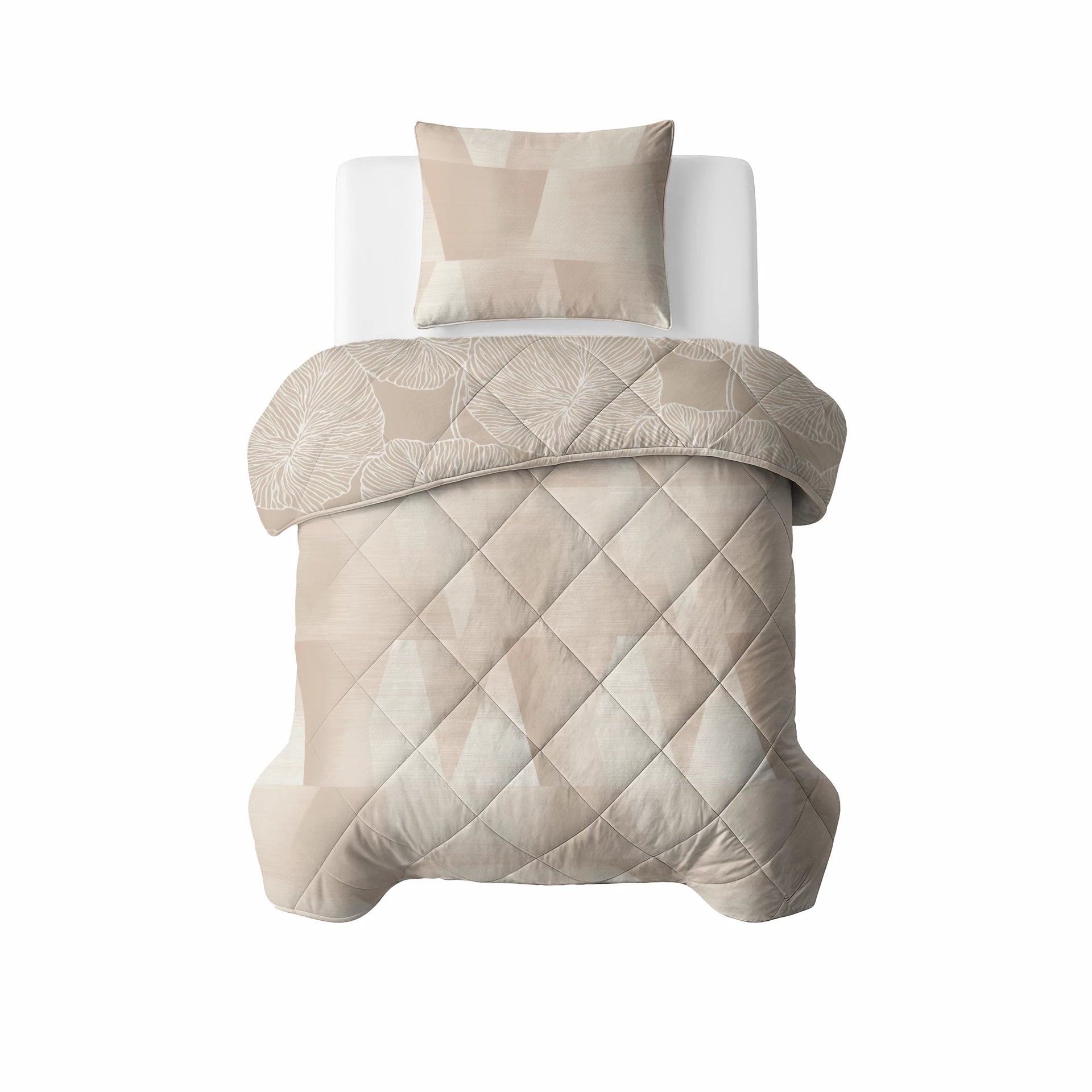 Sleeptime Lazy dekbed zonder overtrek Warm Triangles incl. kussensloop - Zand/Beige