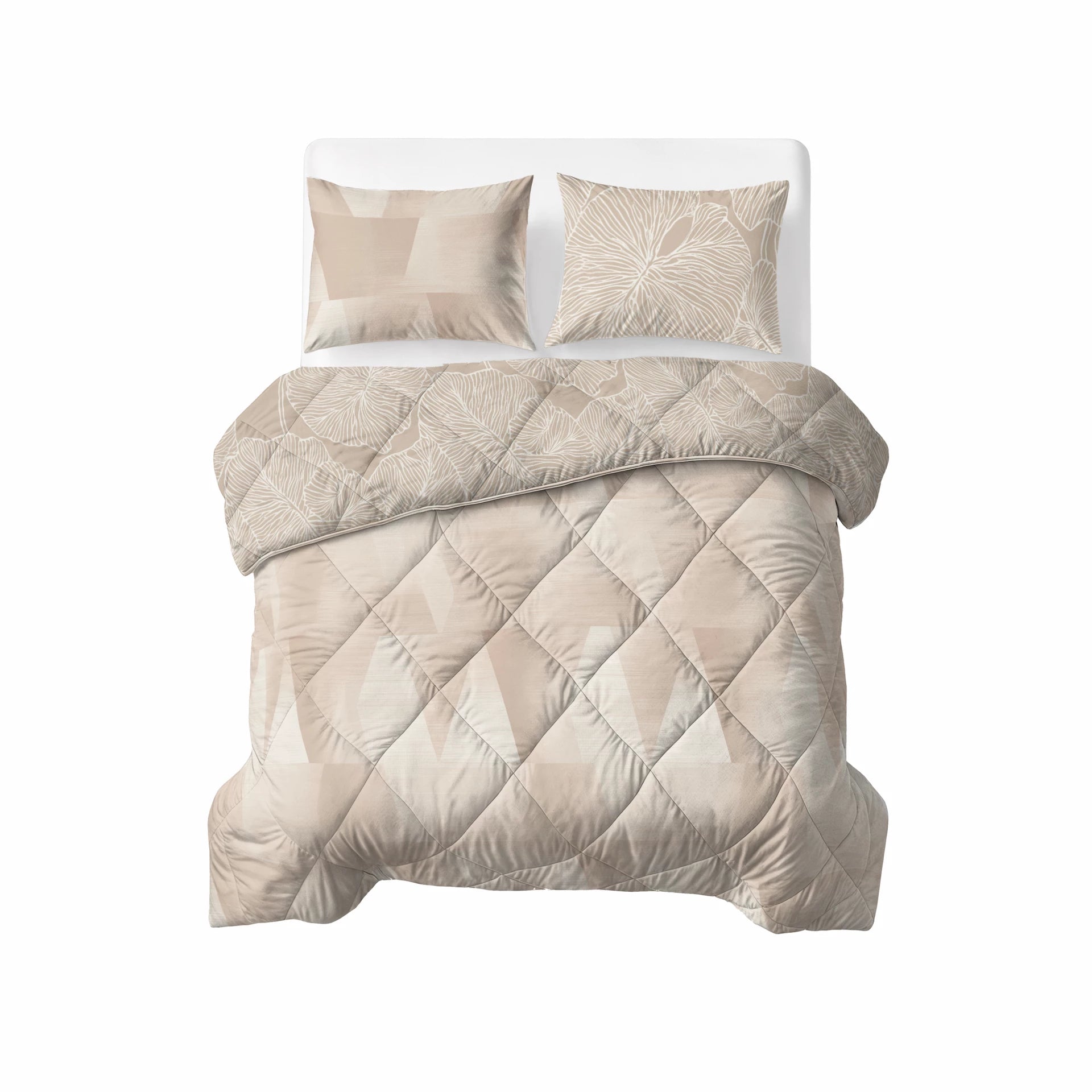 Sleeptime Lazy dekbed zonder overtrek Warm Triangles incl. kussensloop - Zand/Beige