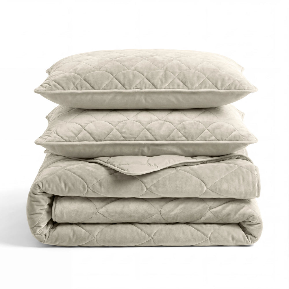 Sleeptime Velvet Lazy dekbed zonder overtrek incl. kussensloop - Taupe/Grijs