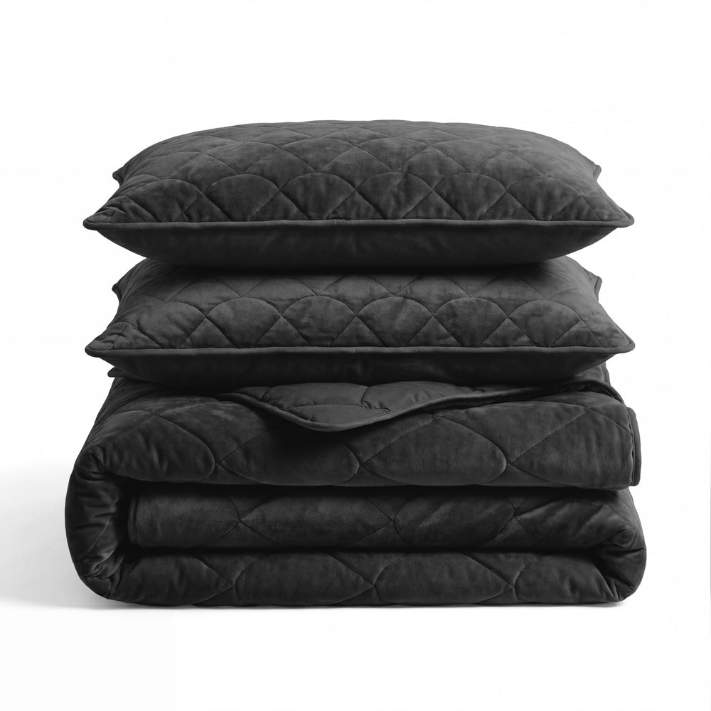Sleeptime Velvet Lazy dekbed zonder overtrek incl. kussensloop - Zwart