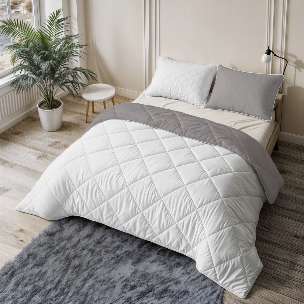 Sleeptime dekbed zonder overtrek incl. kussensloop - Beige/Grijs