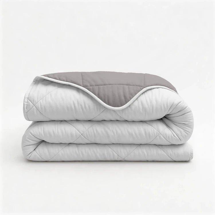 Sleeptime dekbed zonder overtrek incl. kussensloop - Beige/Grijs - opgevouwen