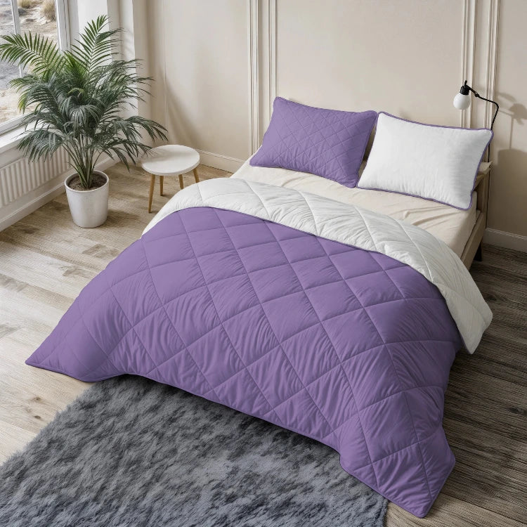 Sleeptime dekbed zonder overtrek incl. kussensloop - Paars/Beige