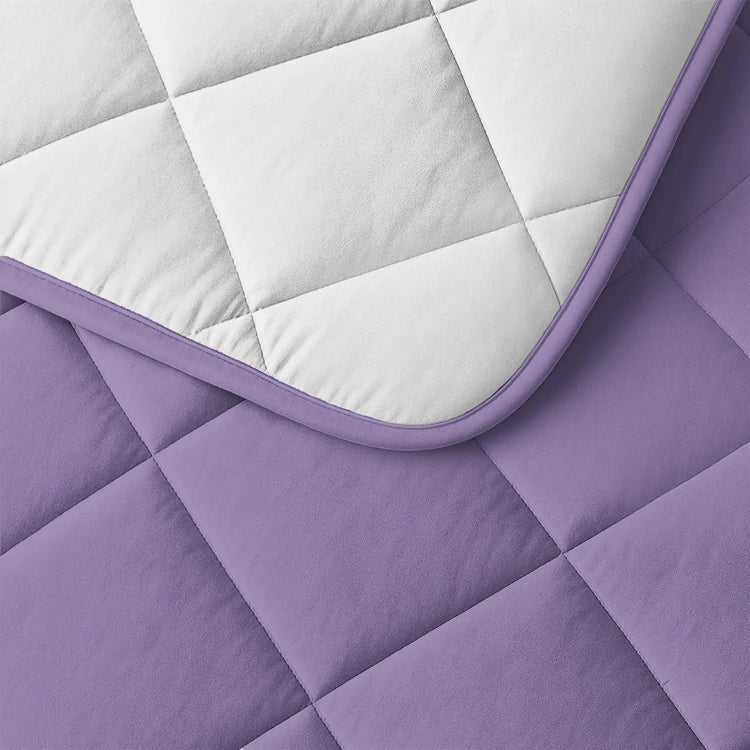 Sleeptime dekbed zonder overtrek incl. kussensloop - Paars/Beige - closeup