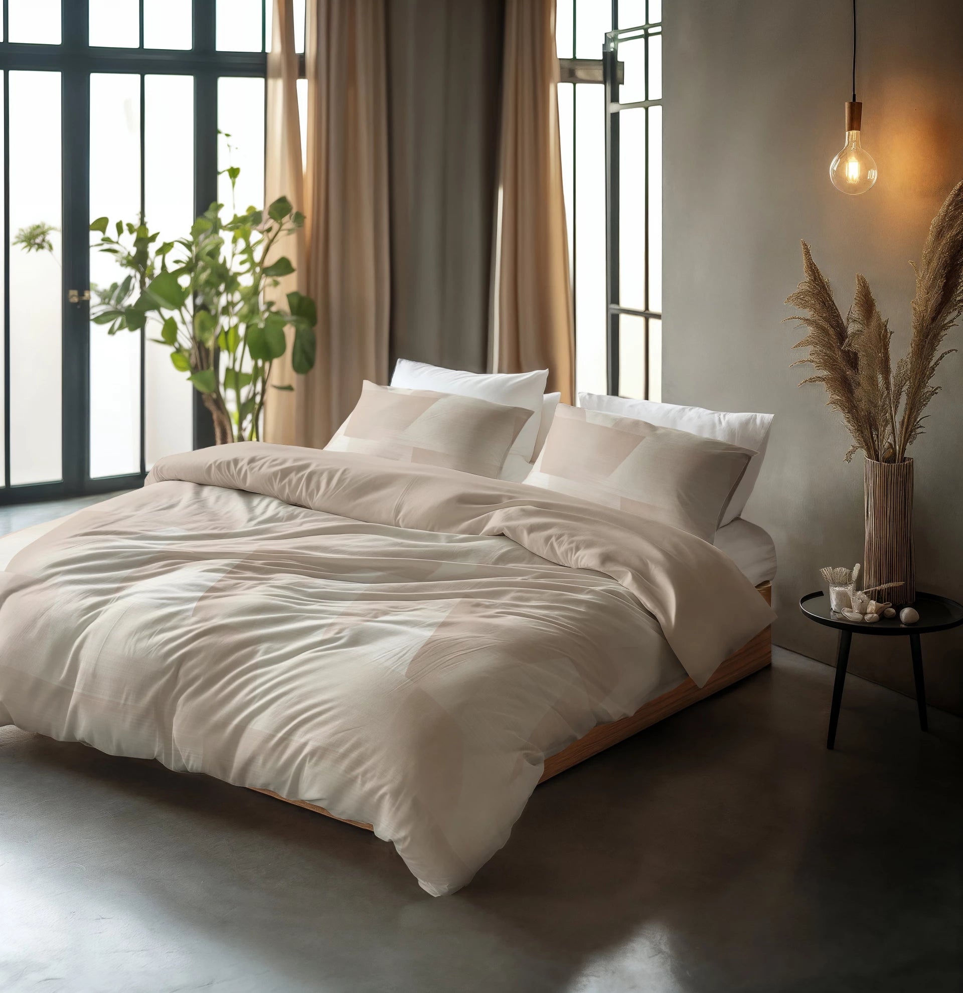 Sleeptime dekbedovertrek Blush Angles - Beige/Zand - Katoen