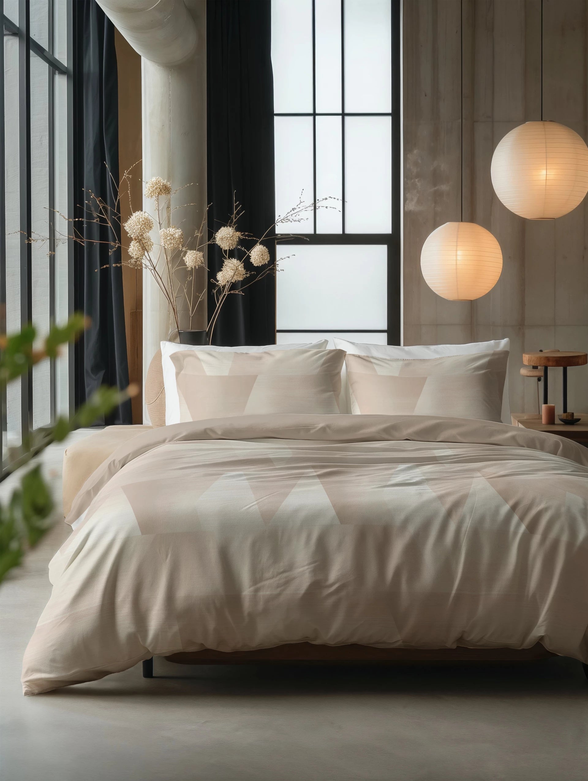 Sleeptime dekbedovertrek Blush Angles - Beige/Zand - Katoen