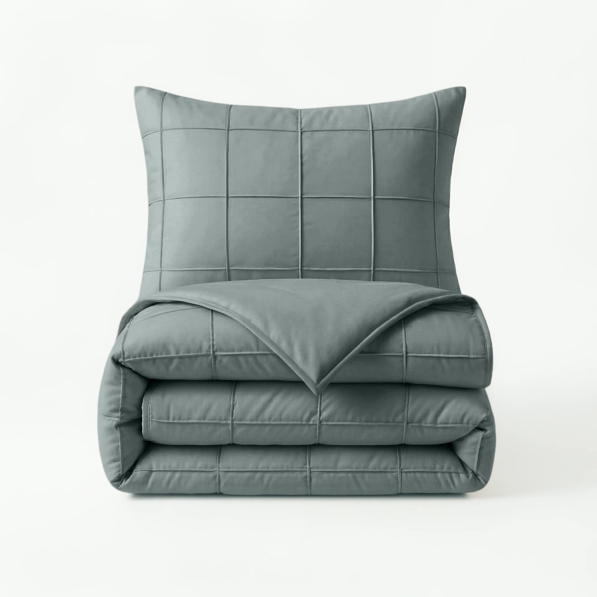 Sleeptime dekbedovertrek Check Pintuck - groen - Microvezel - product