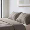 Sleeptime dekbedovertrek Check Pintuck - taupe - Microvezel - sfeerimpressie