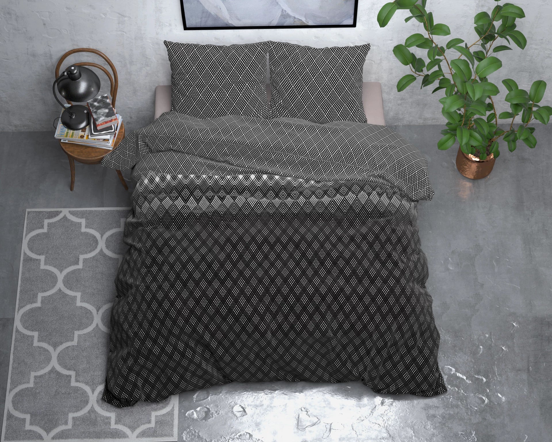 Sleeptime dekbedovertrek Cheng - flanel - Lits-Jumeaux (240x220 + 2st. 60x70 cm)