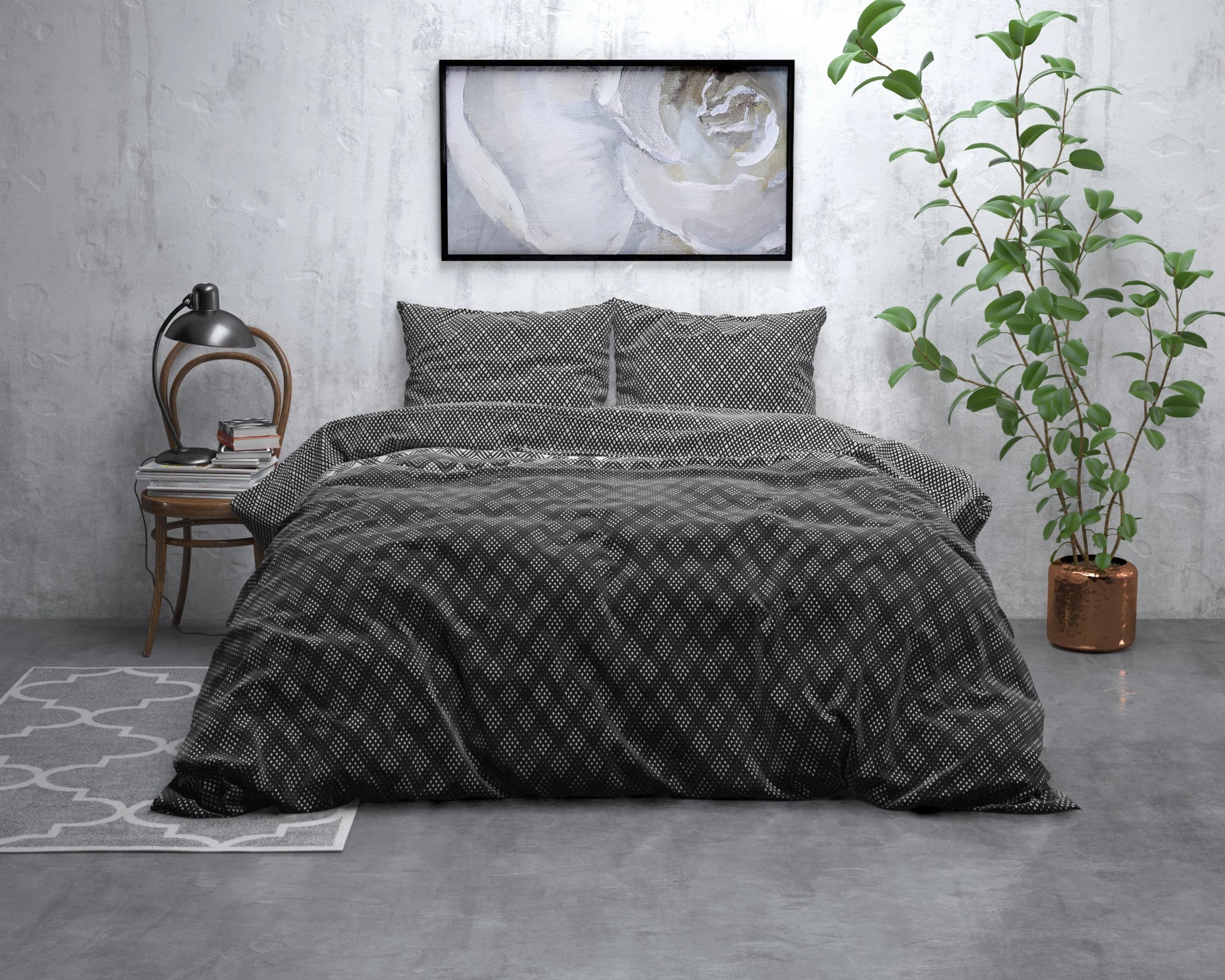 Sleeptime dekbedovertrek Cheng - flanel - Lits-Jumeaux (240x220 + 2st. 60x70 cm)