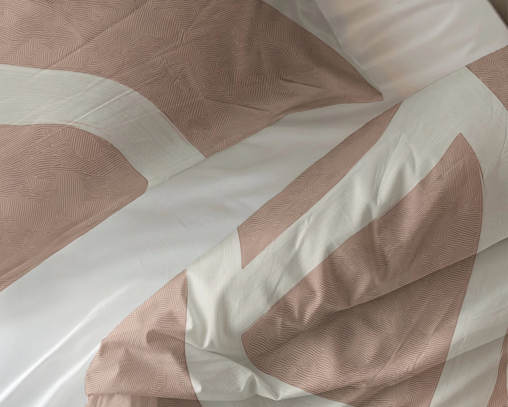 Sleeptime dekbedovertrek Clay Contours - Perzikbruin - Katoen