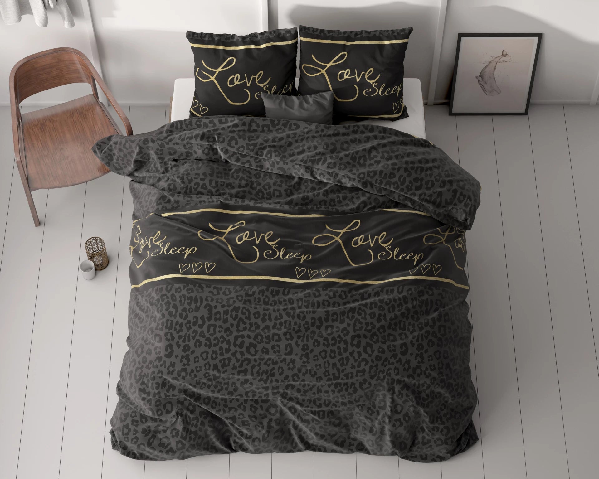 Sleeptime dekbedovertrek Dark Sleep - Zwart - Microvezel