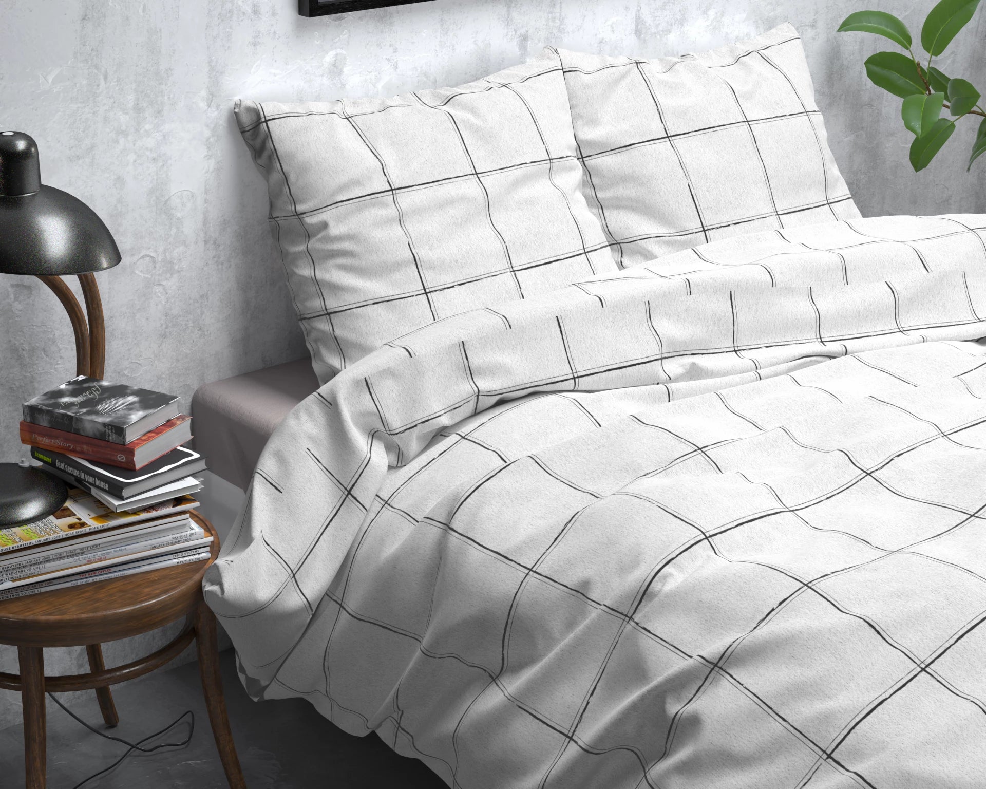 Sleeptime dekbedovertrek Deep Check - flanel - Lits-jumeaux (240x220 + 2st. 60x70 cm)