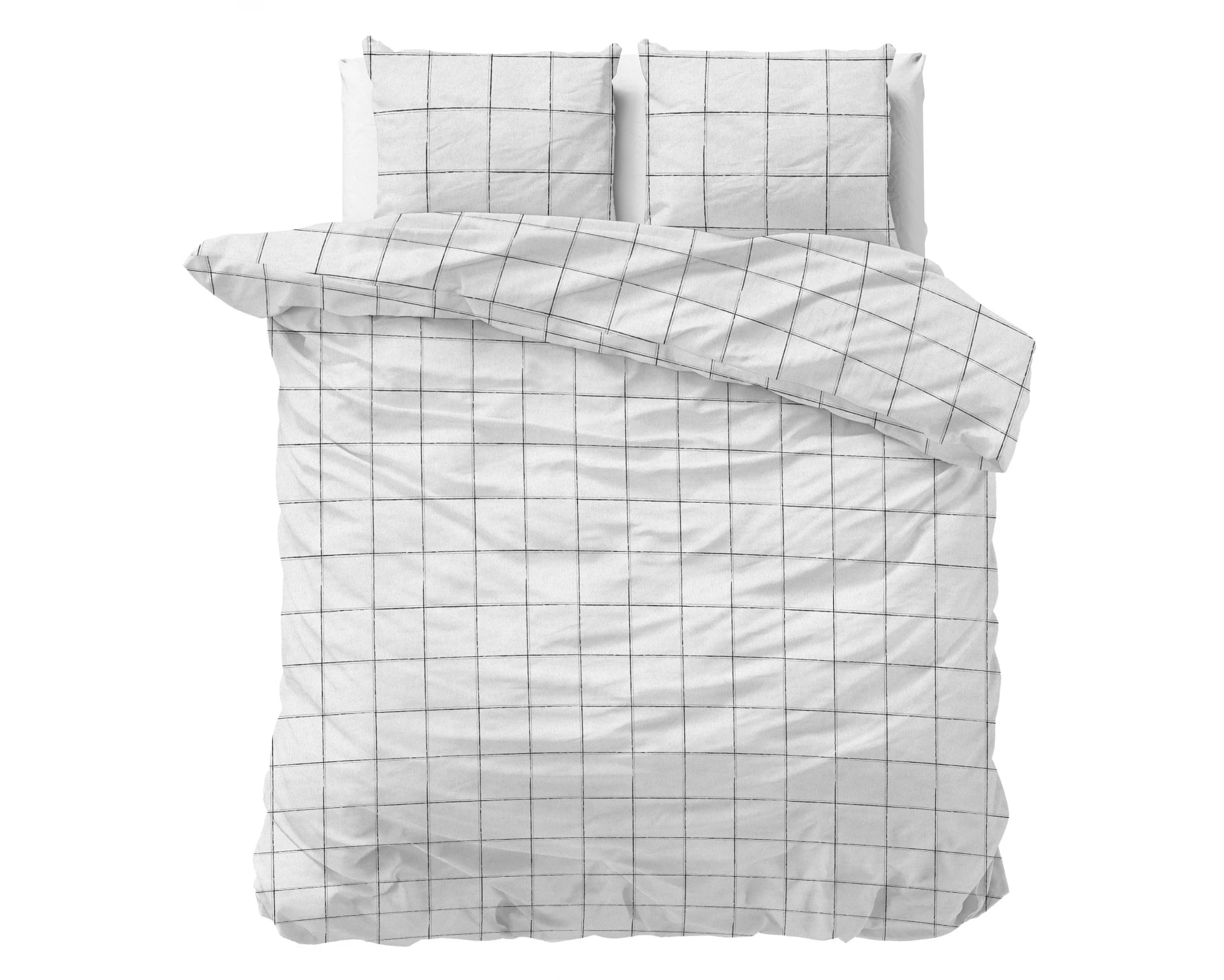 Sleeptime dekbedovertrek Deep Check - flanel - Lits-jumeaux (240x220 + 2st. 60x70 cm)