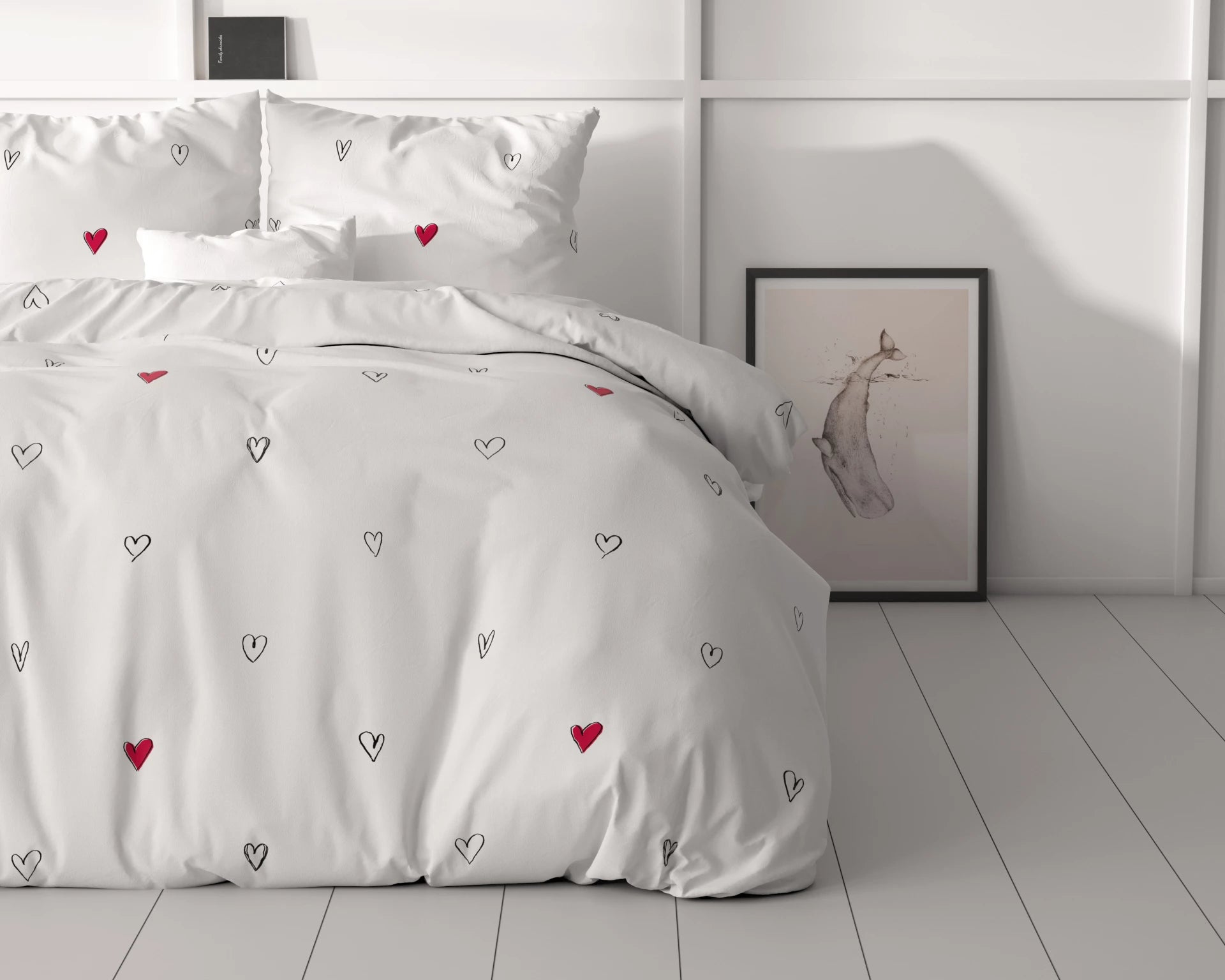 Sleeptime dekbedovertrek Hearts Everywhere - microvezel - eenpersoons (140x220 + 60x70 cm)