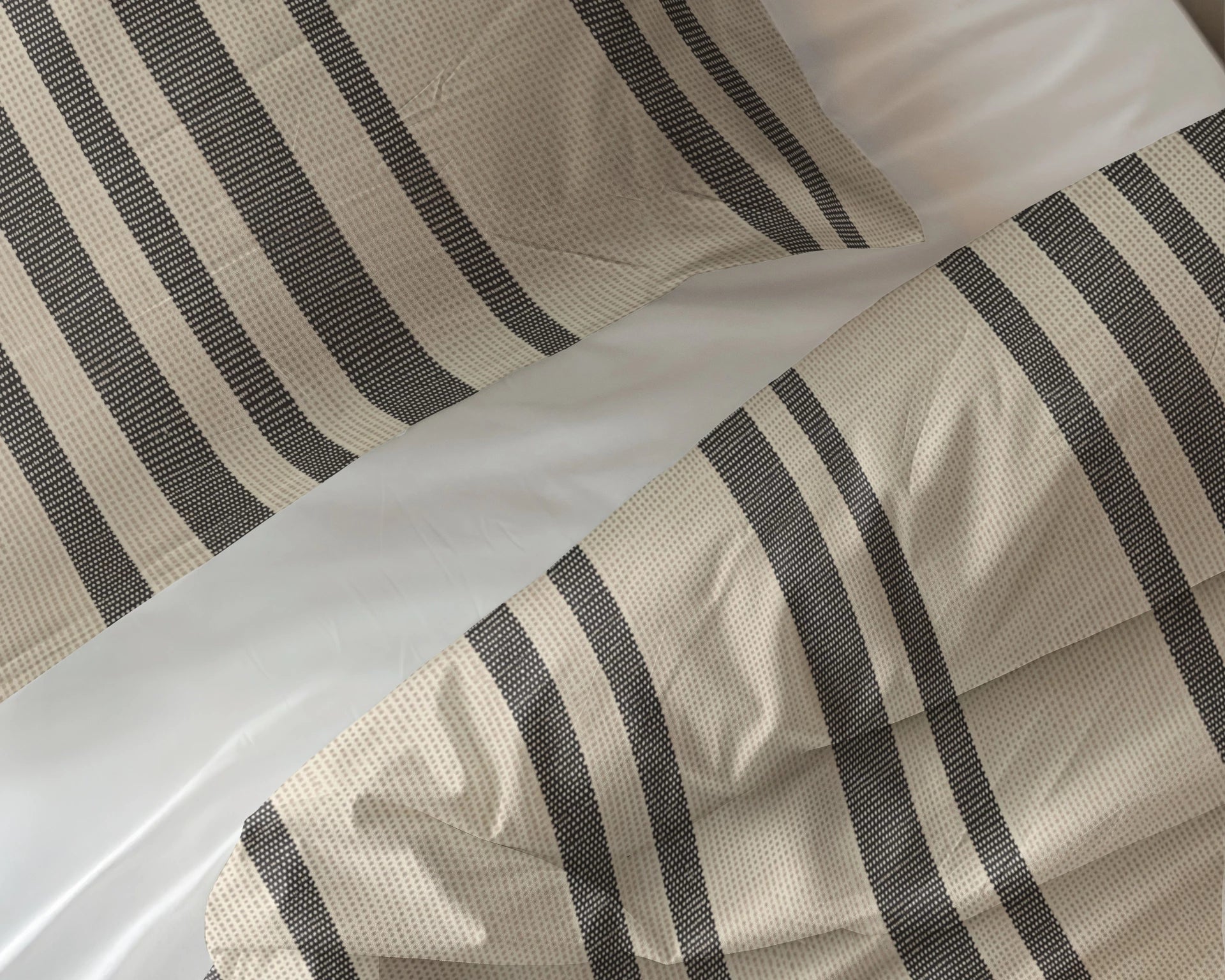 Sleeptime dekbedovertrek Linear Linen - Zand - Katoen