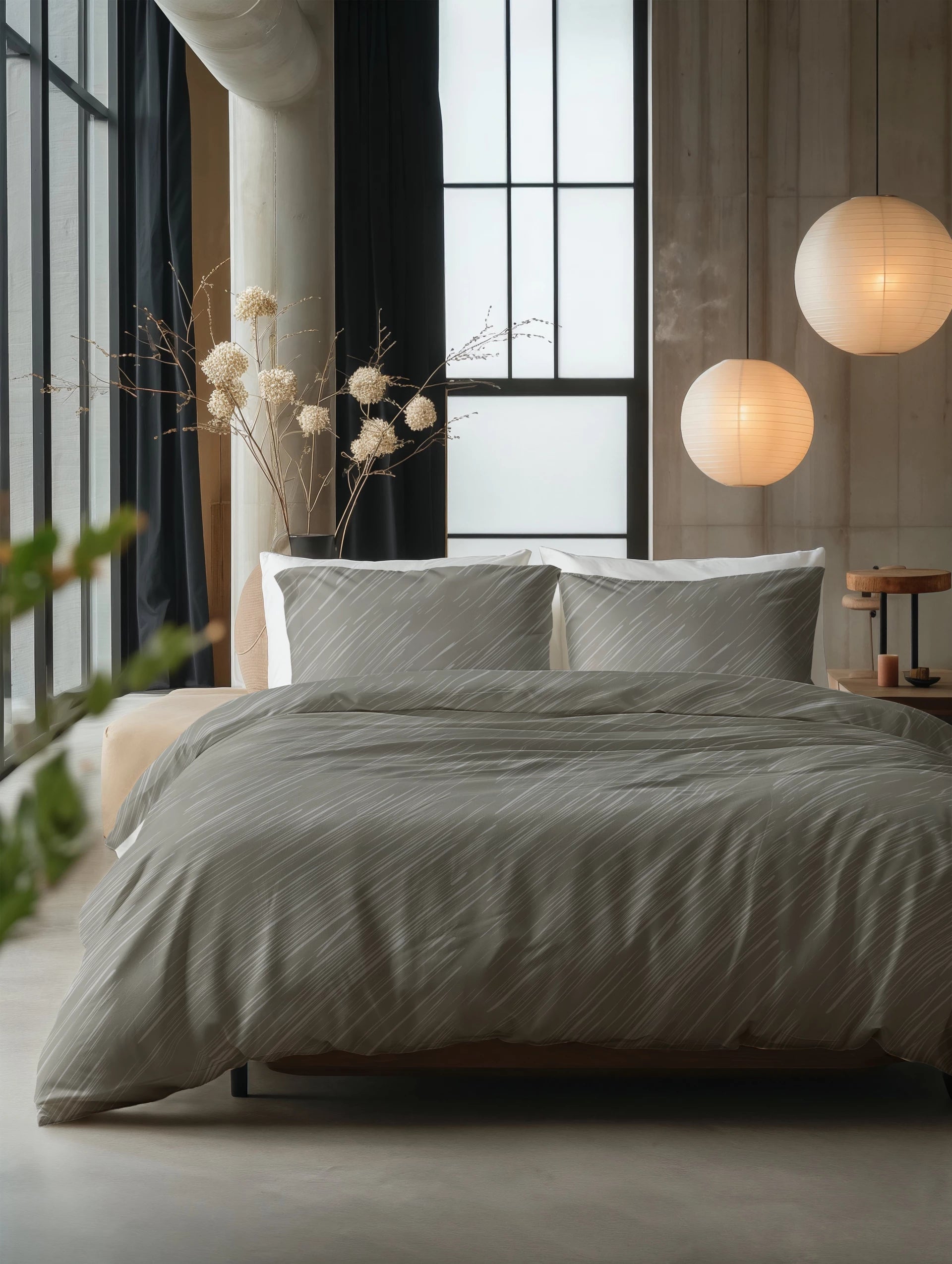 Sleeptime dekbedovertrek Mellow Stone - Grijs - Katoen