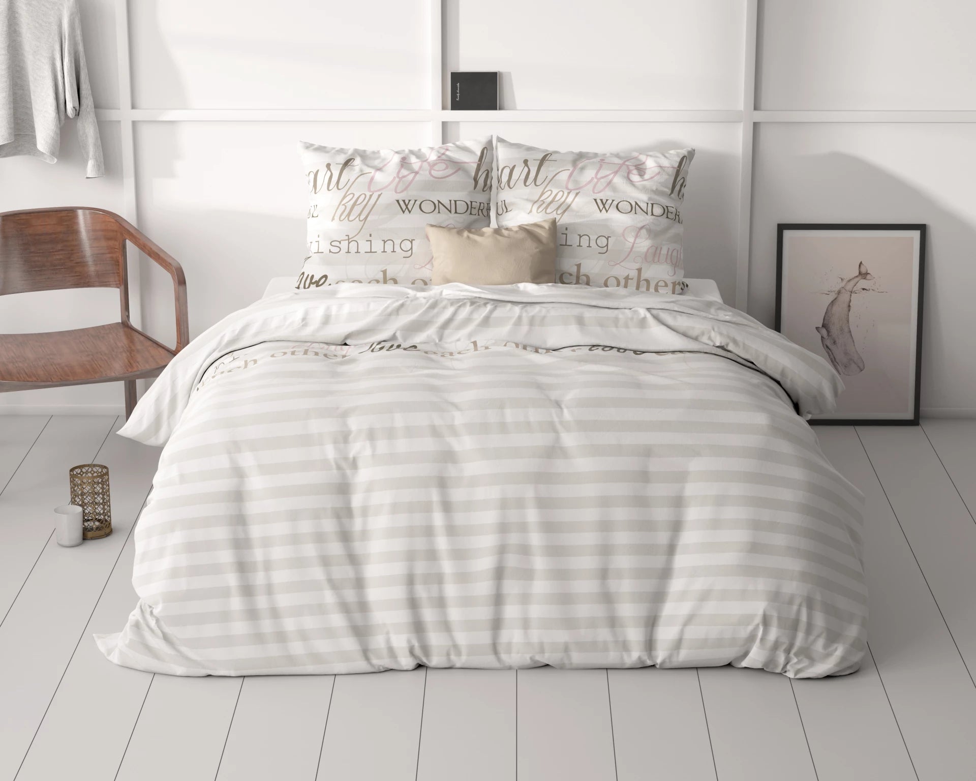 Sleeptime dekbedovertrek Pinky Words - Roze - Microvezel