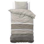 Sleeptime dekbedovertrek Stone Stripe - Taupe - Flanel