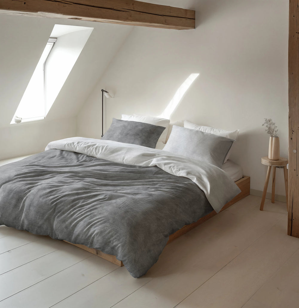 Sleeptime dekbedovertrek Washed Cotton - Grijs - Flanel