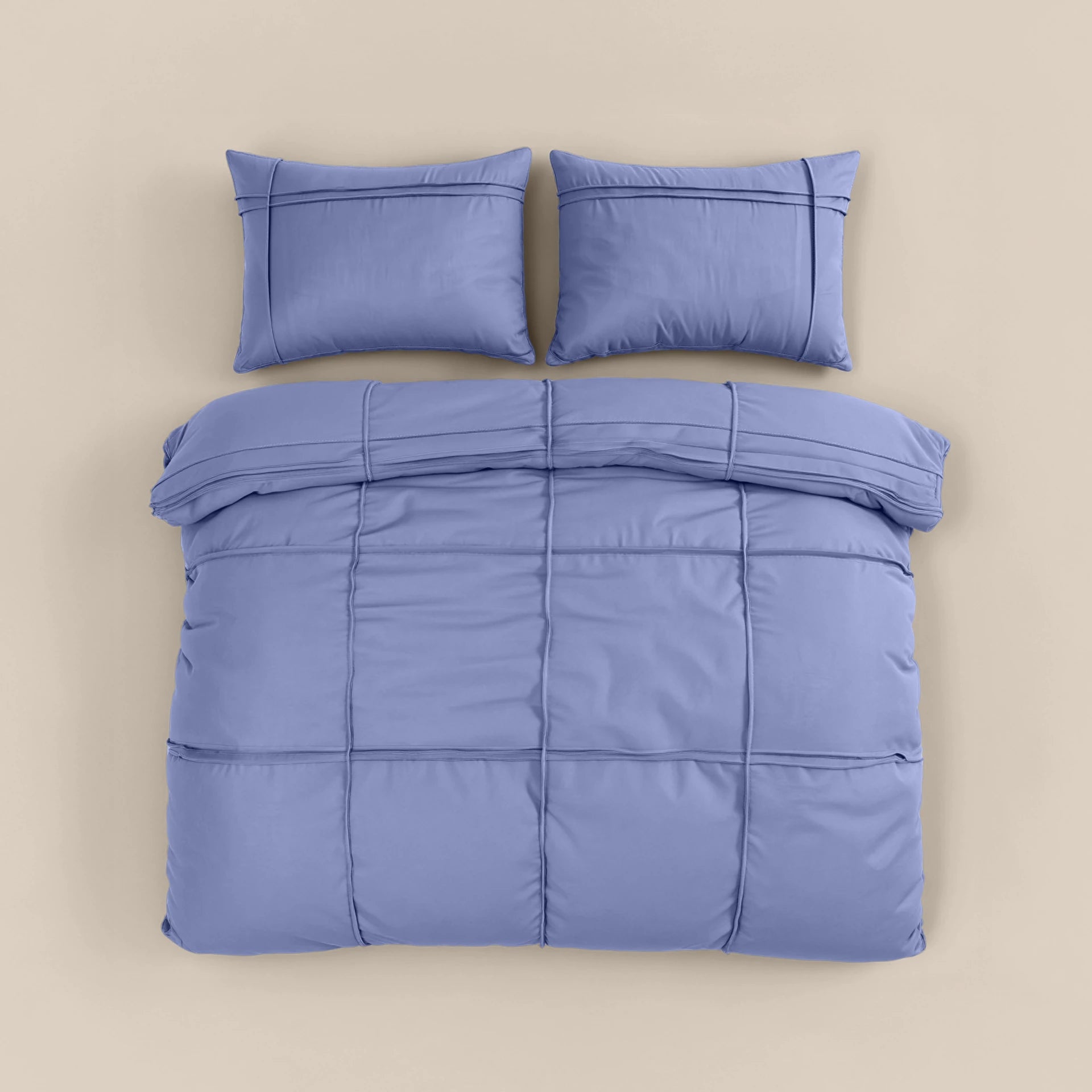 Sleeptime dekbedovertrek Washed Tufted - Blauw - Microvezel
