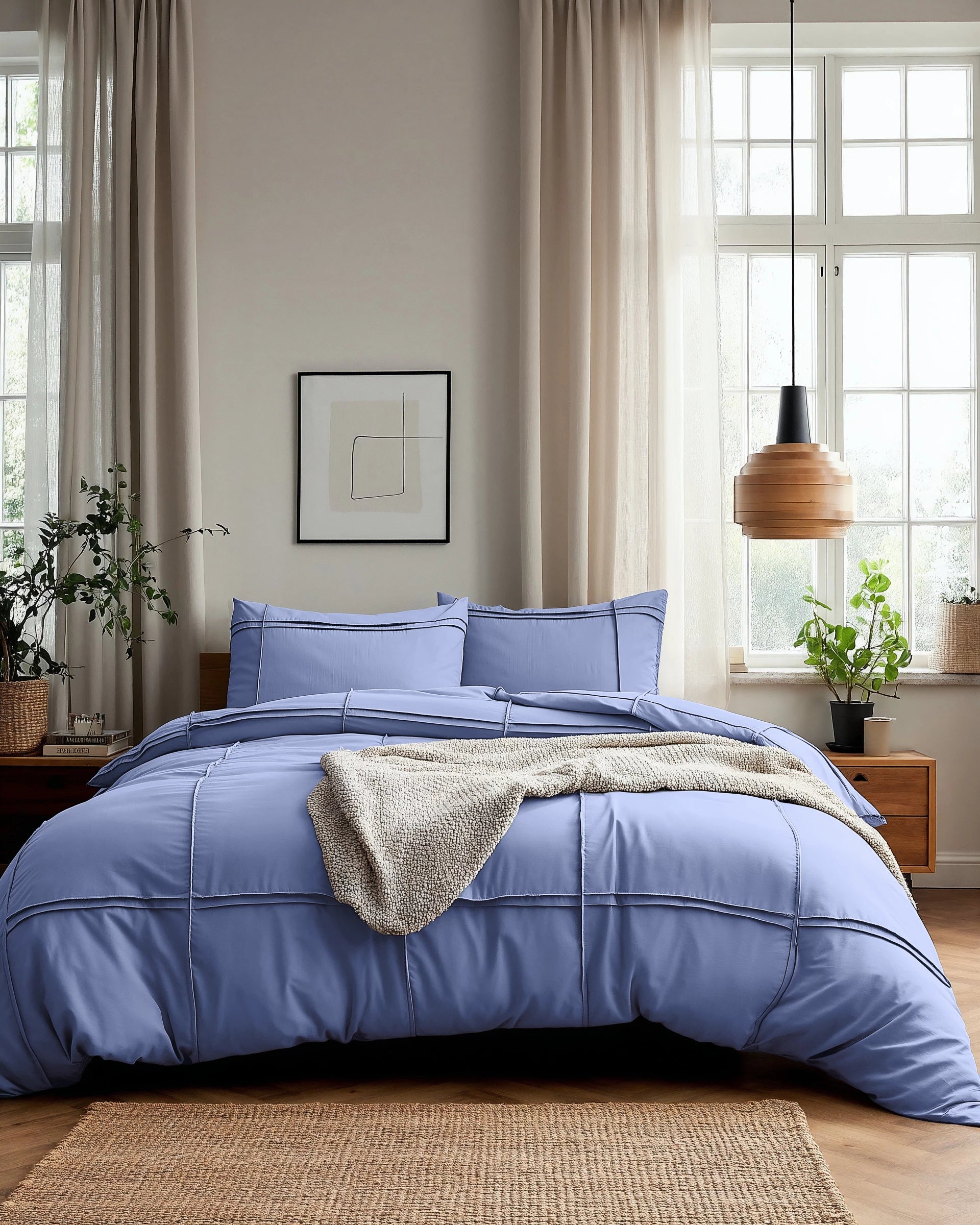 Sleeptime dekbedovertrek Washed Tufted - Blauw - Microvezel