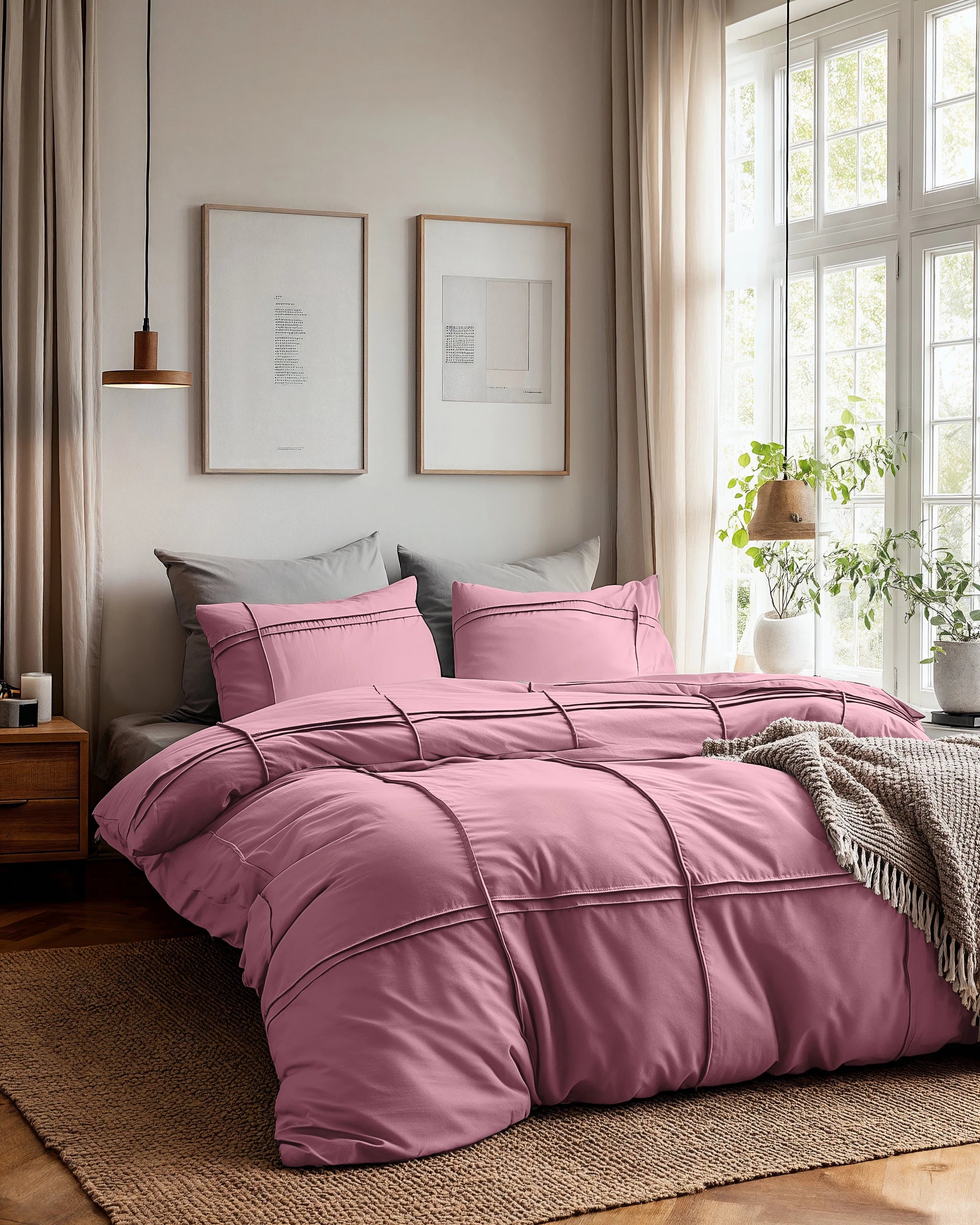 Sleeptime dekbedovertrek Washed Tufted - Oud Roze - Microvezel