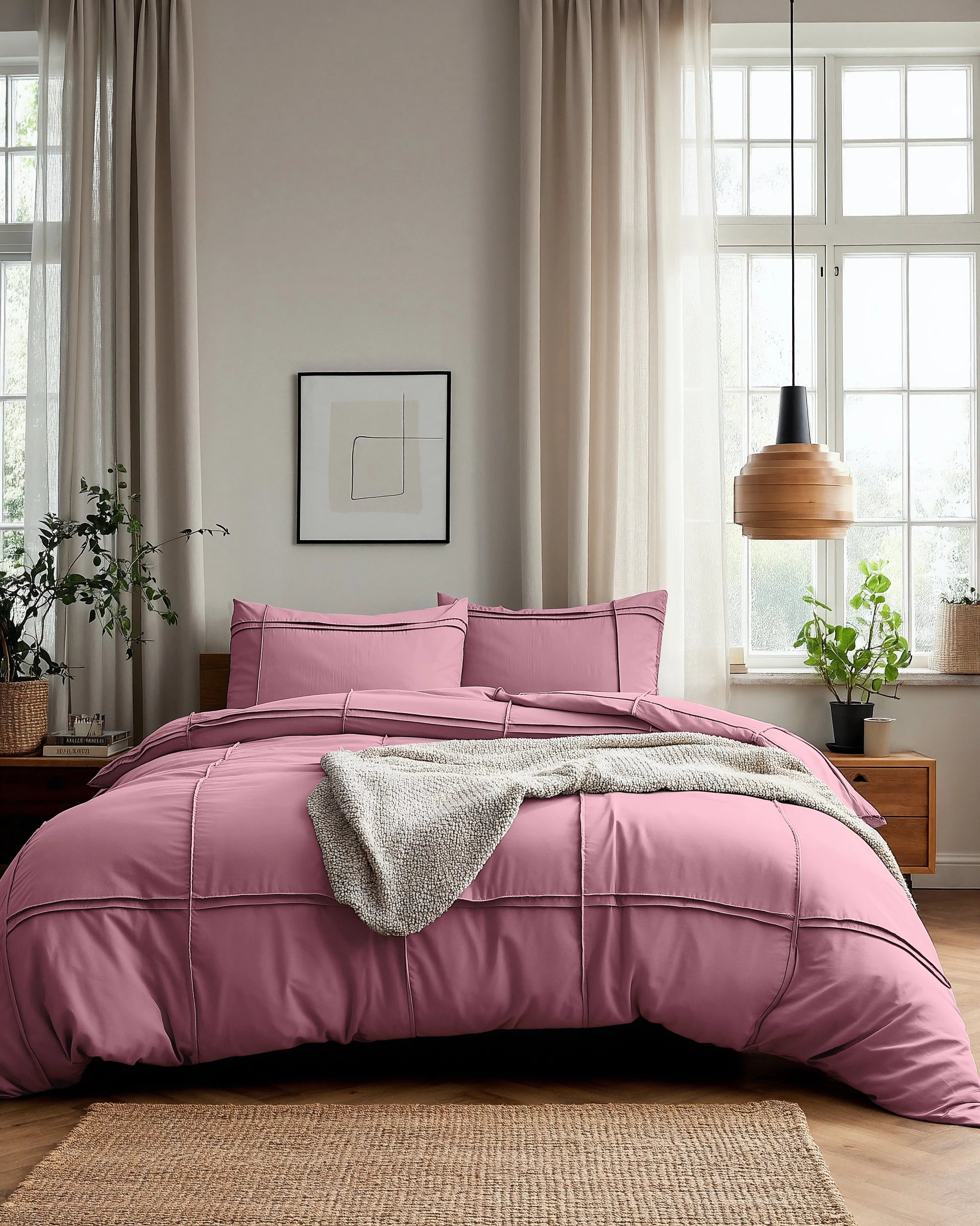 Sleeptime dekbedovertrek Washed Tufted - Oud Roze - Microvezel